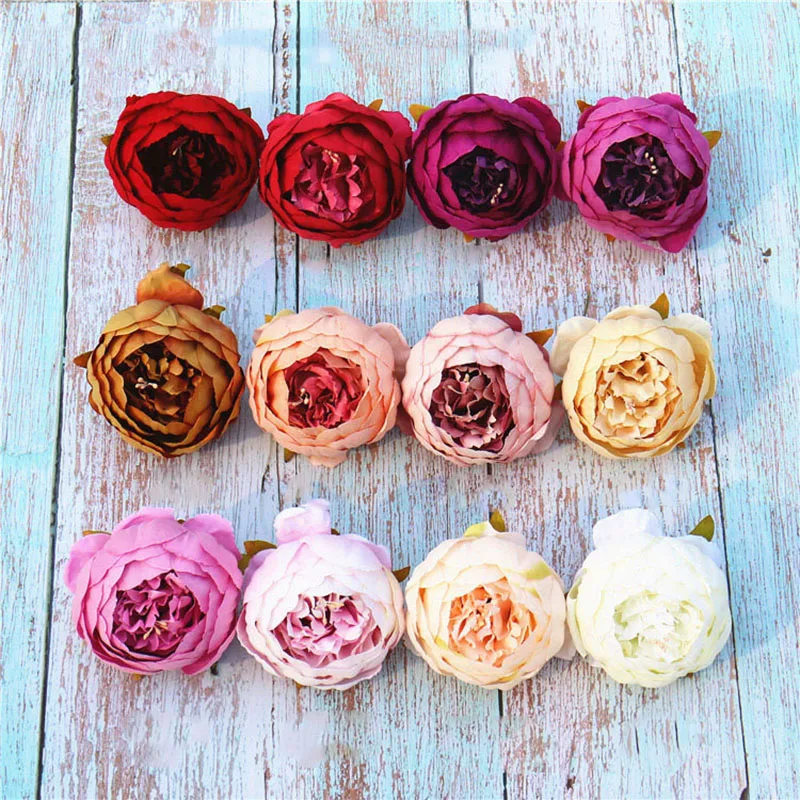Wholesale New European style 5pcs/lot Artificial Peony Flower Head Silk Wedding Decoration DIY Home Deco Garland Craft | Дом и сад