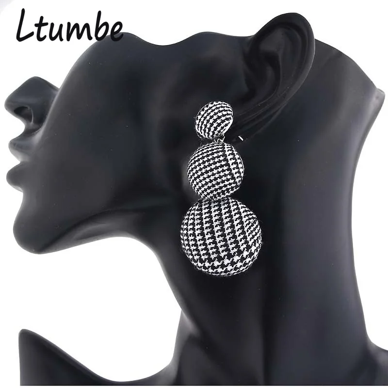 Ltumbe Макси Multi Цвет полушарии мяч бархат серьги Новое поступление Boho Длинные