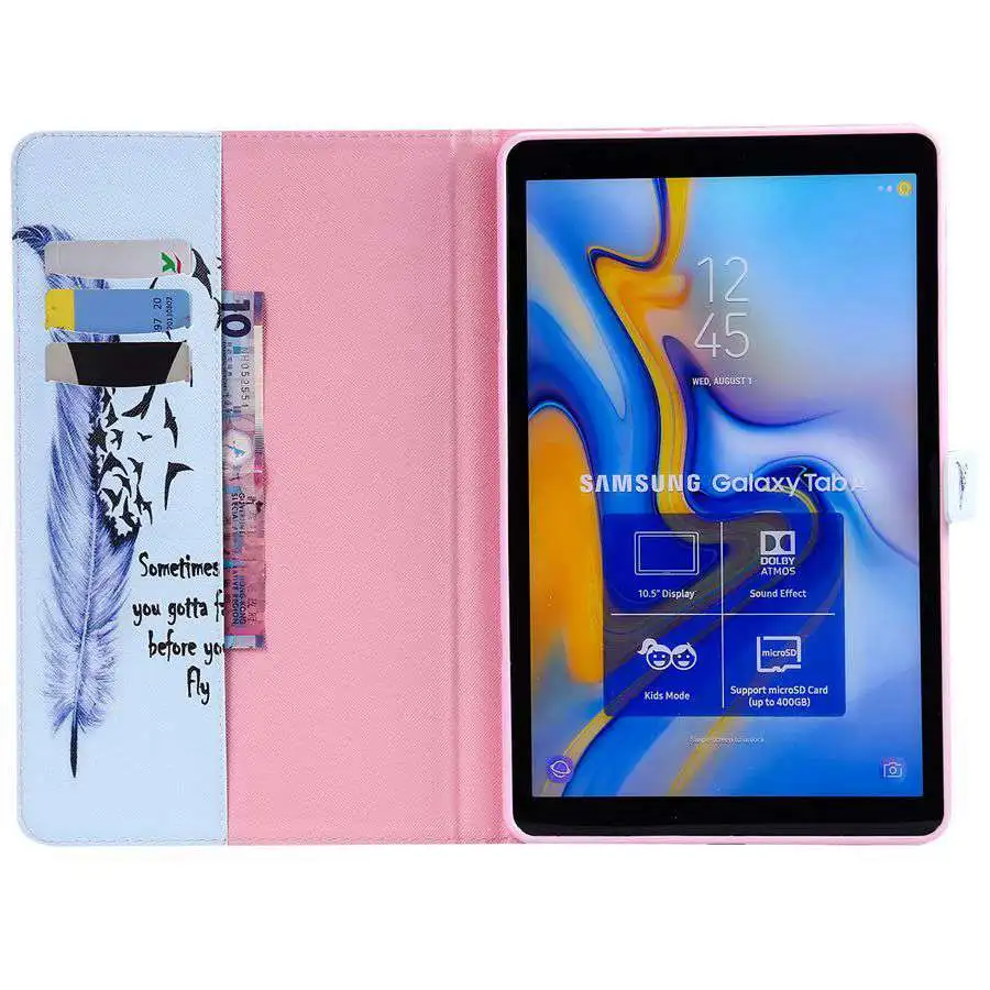 Чехол из искусственной кожи для Samsung Galaxy Tab A 10 5 дюйма 2018 Цветовая 3D печать чехол +