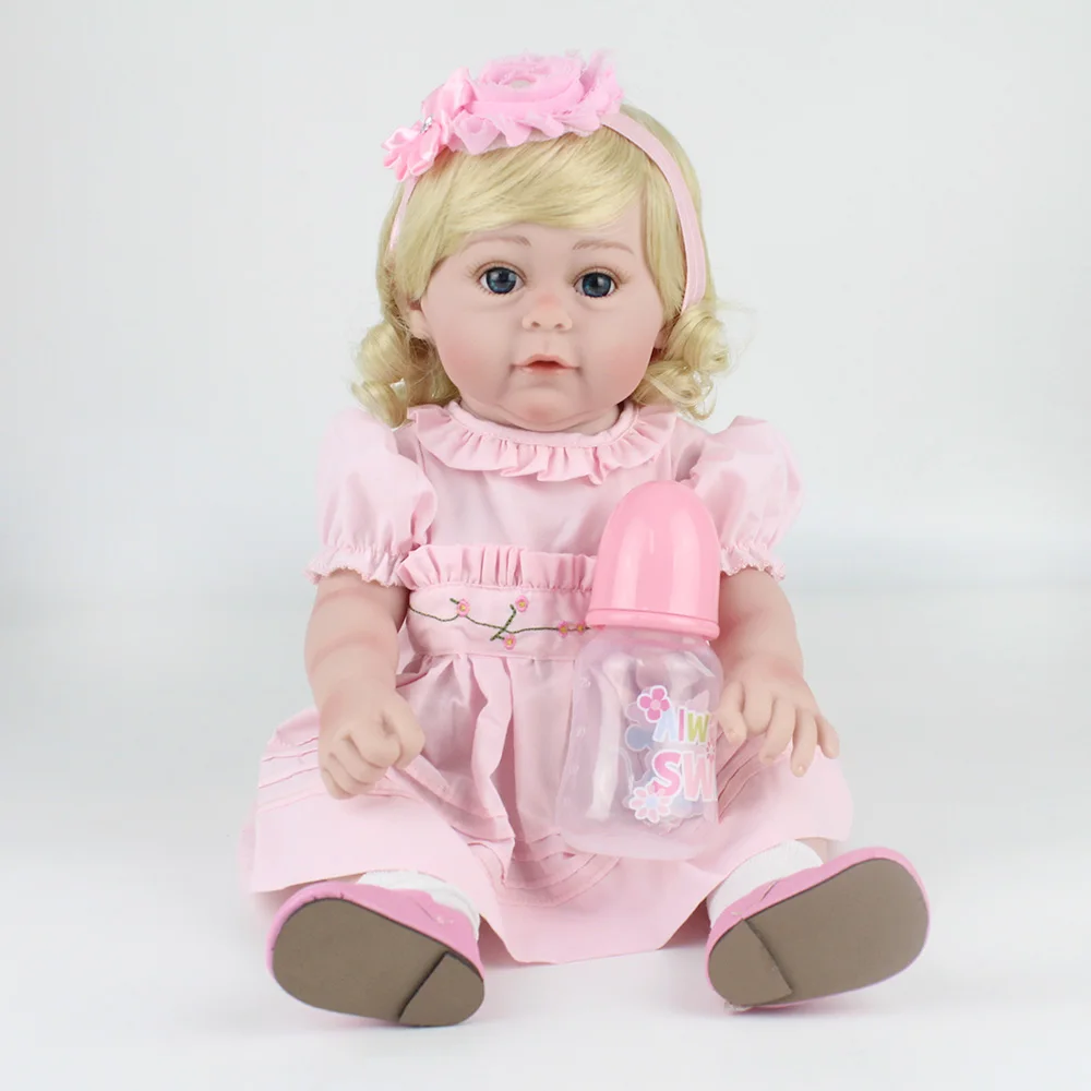 Кукла NPKDOLL Reborn силиконовая кукла для всего тела 17 дюймов светлый парик bebes reborn