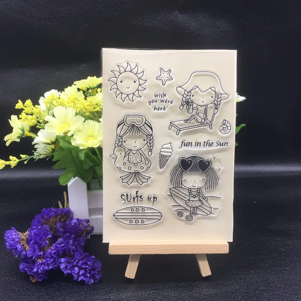 Летняя/пляж/Sunshine чистый штамп для скрапбукинга Clipbook прозрачный силиконовый