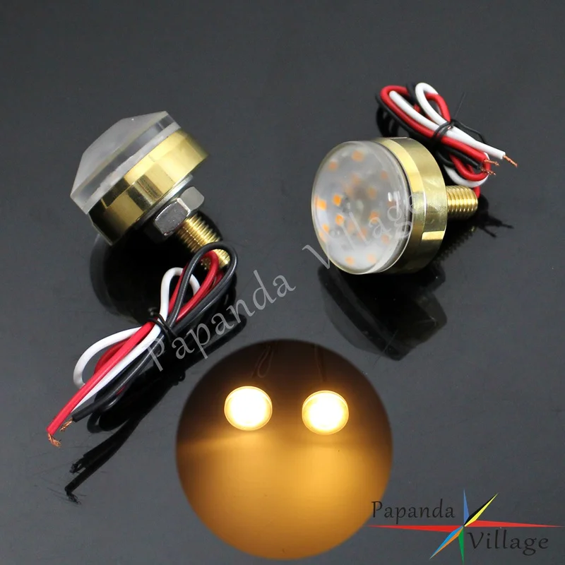 Универсальный латунный светодиодный указатель поворота на руль лампа для