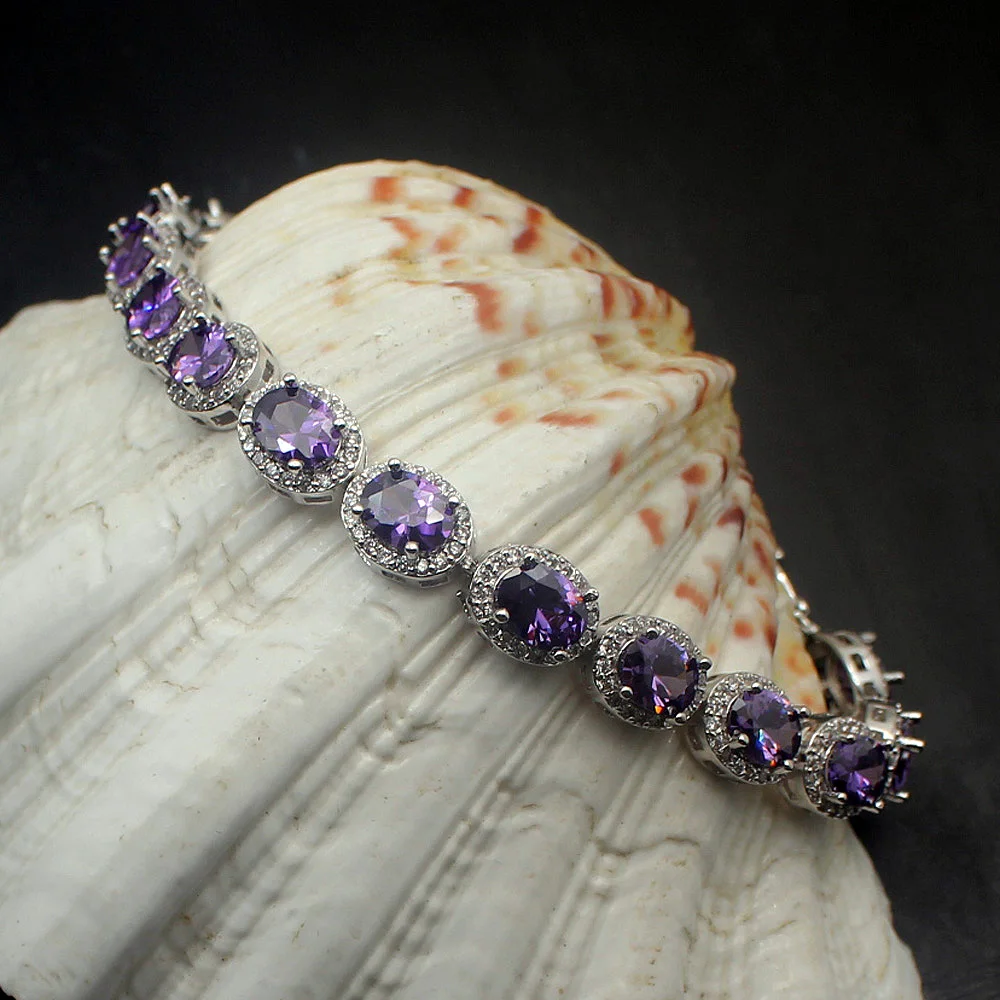 

38% OFF Big Promotion Multi Color Natural Stone 925 Sterling Silver Color Links Bracelet Women Jewelry