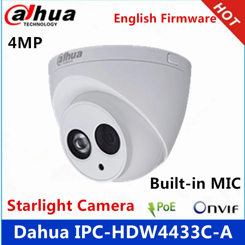 Dahua Starlight камера IPC HDW4433C A Встроенный микрофон HD 4MP IR 50m сетевая ip Поддержка POE Замена