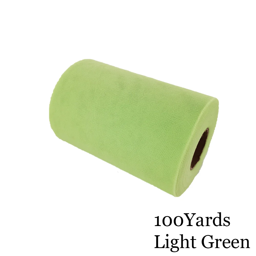 Light Green 15 см, 100 ярдов, фатиновая пачка в рулоне, 6 дюймов, Тюлевая пачка для душа для малышей, сделай сам, для свадебной вечеринки, дня рождения, без шитья, вечерние пачки, декоративные принадлежности - Цвет: Light Green
