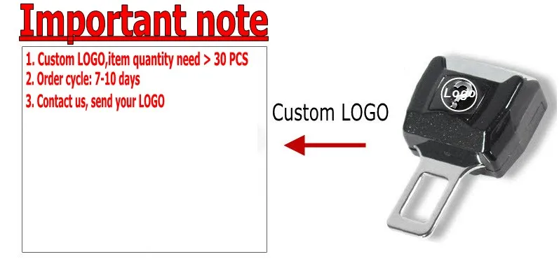 Custom-LOGO-CALL-US 1 шт. Автомобильный логотип ремень безопасности удлинитель безопасности Пряжка Клип подкладка для kia/ford lexus renault audi subaru citroen toyota - Название цвета: Custom-LOGO-CALL-US