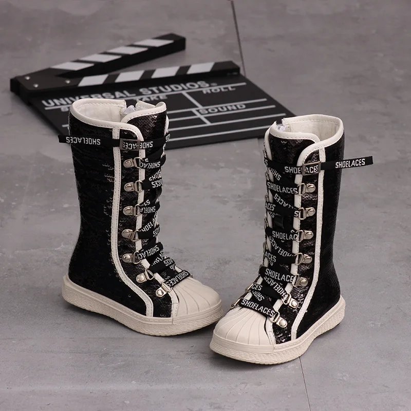 Зима 2019 новинка модные вечерние ботинки принцессы для девочек детские