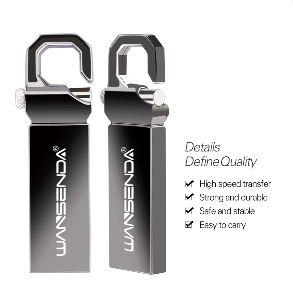 Wansenda высокоскоростные металлические USB-накопители 128 ГБ 64 32 16 8 4 Гб USB 2 0 |