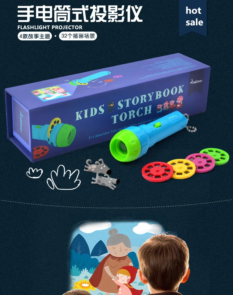 Горячая захватывающий мультфильм Storybook 3D Калейдоскоп пластиковая карта фонарик игрушки интерактивные игрушки детские игрушки для детей