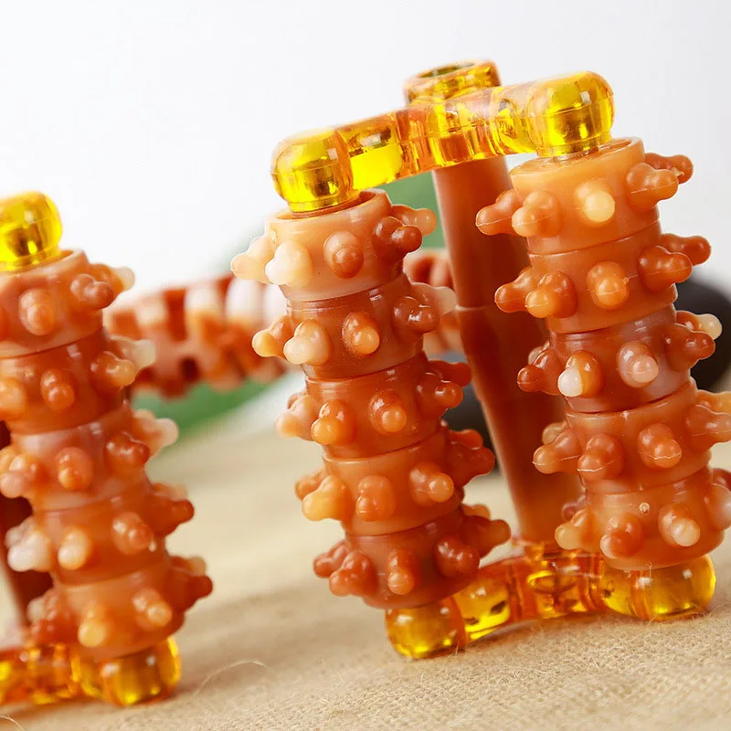 Деревянный массажер для тела спины талии шеи 4 ролика удобный роликовый уход за