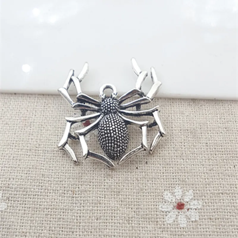 

20pc/lot 29*33MM Ancient silver color alloy metal spider charm pendant for bracelet DIY jewelry fitting