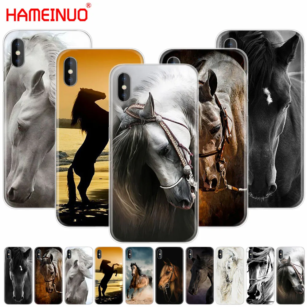 HAMEINUO чехол для сотового телефона с рисунком лошади животного iphone X 8 7 6 4 4s 5 5s SE 5c 6s