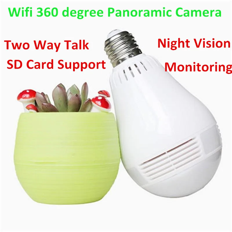 960P Беспроводная панорамная IP 3D VR камера WIFI 1.3MP Лампа Белый свет рыбий глаз