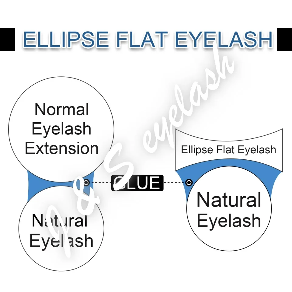 Супер матовые микс 8 ~ 14 мм в одном чехле Ellipse плоский накладные ресницы плоская из