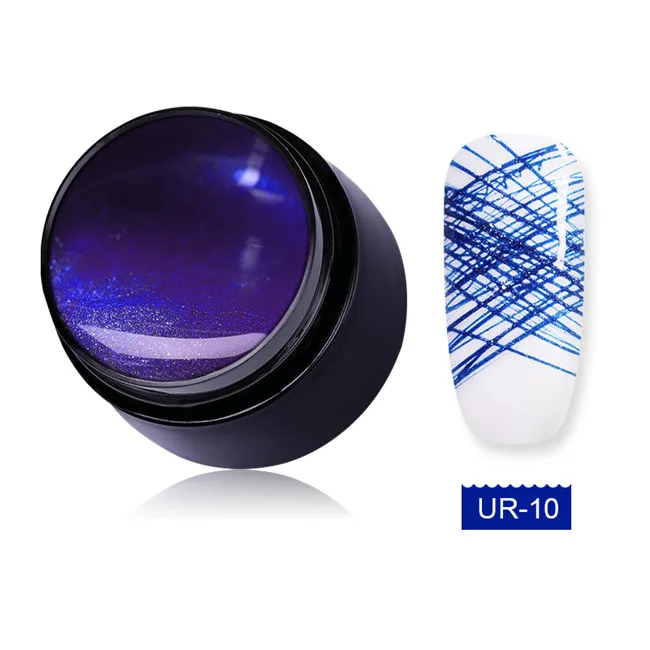 glitter UR10 Ur Sugar 7 мл проволока для рисования ногтей гель лак для рисования Гель лак для вытягивания шелк паук Креативный ногтей художественный Гель-лак для ногтей 30 цветов - Цвет: glitter UR10
