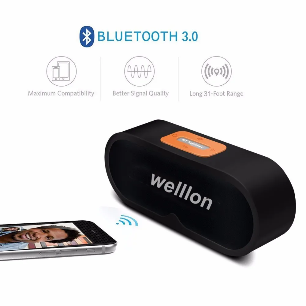 Беспроводной Bluetooth Динамик welllon farsighter HD стерео звук двойной драйвер Портативный