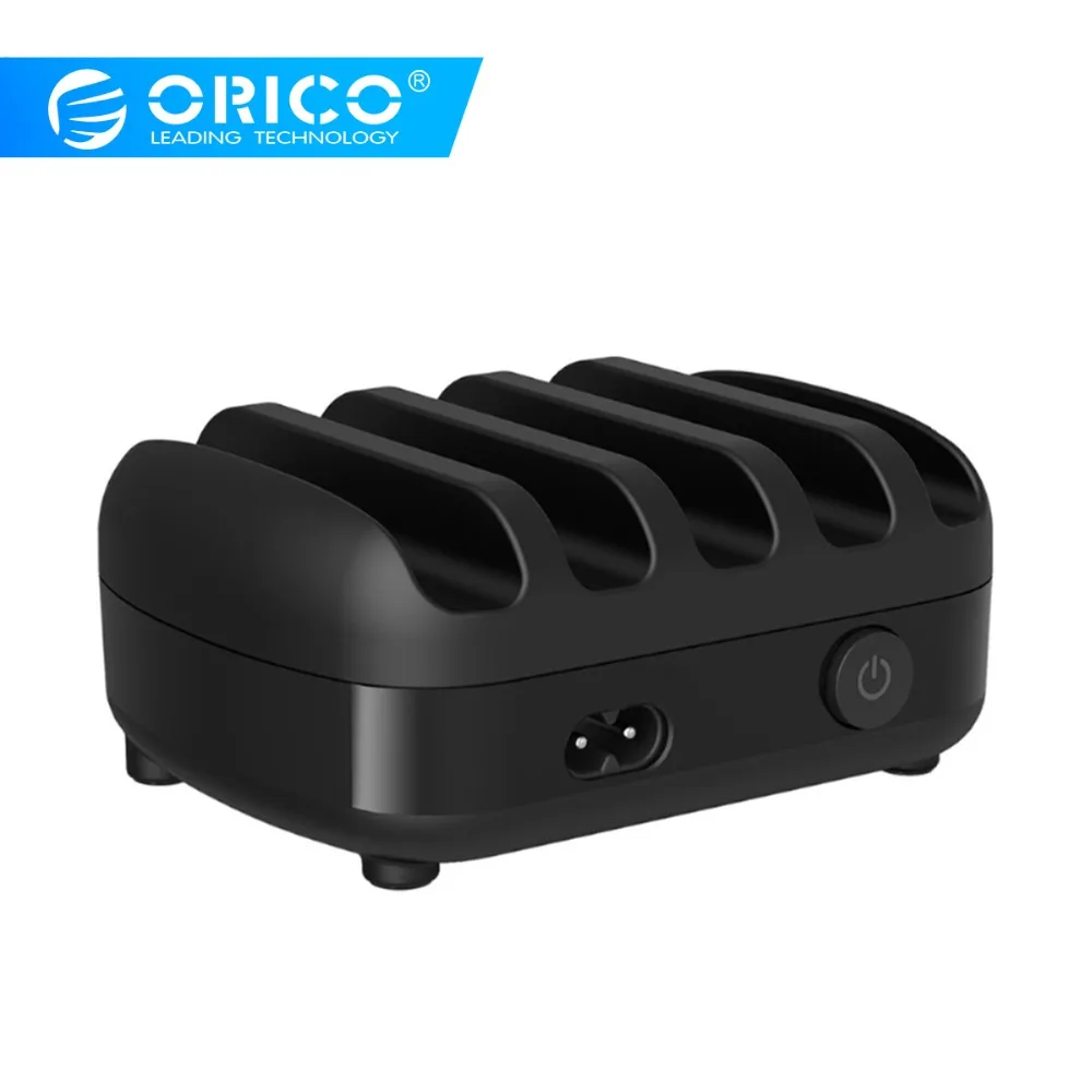 ORICO 40 Вт 5V2. 4A 5 портов USB Зарядное устройство Док-станция с держателем 5 usb зарядка для iPhone 6 7 смартфон Ноутбуки ПК быстрое зарядное устройство