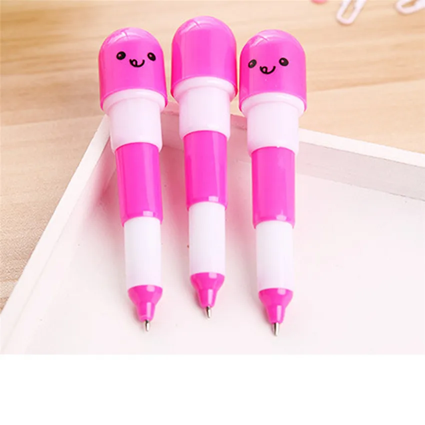 Kawaii мультфильм новинка креативный выдвижной в форме таблетки улыбающееся лицо Шариковая ручка Канцтовары студенческие подарки#1226