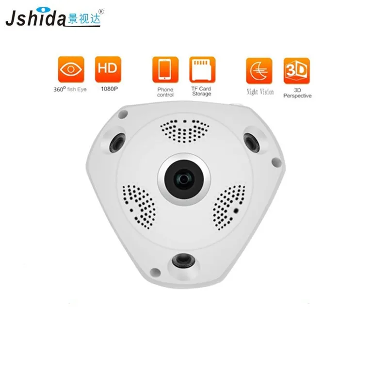 360 Камера IP рыбий глаз панорамный 1080 P WI FI PTZ CCTV 3D VR видео ip kamera Cam Micro SD карты аудио