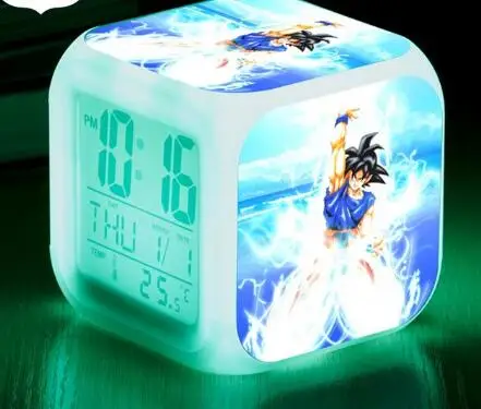 Серый Повтор wekker часы Dragon Ball будильник светодиодный reloj despertador детские часы цифровые часы многофункциональная лампа подарки+ коробка - Цвет: Серый