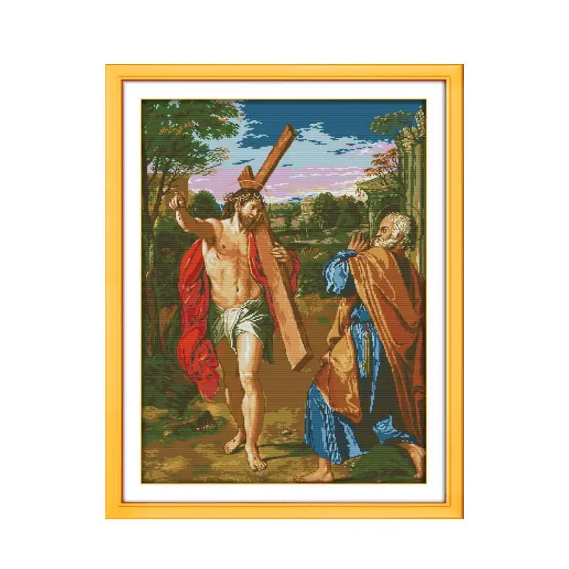 

Cross Jesus 11CT 14CT White Cloth Handmade Manufacture Stitch DIY Cross Stitch Kits Embroidery Jesus Christ Decorated Decoration