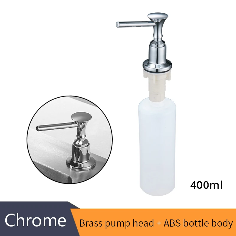 Chrome-400ml Дозаторы жидкого мыла для кухни 400 мл пластиковая бутылка для ванной комнаты Замена для раковины ручные дозаторы жидкого мыла спрей 2302 - Цвет: Chrome-400ml