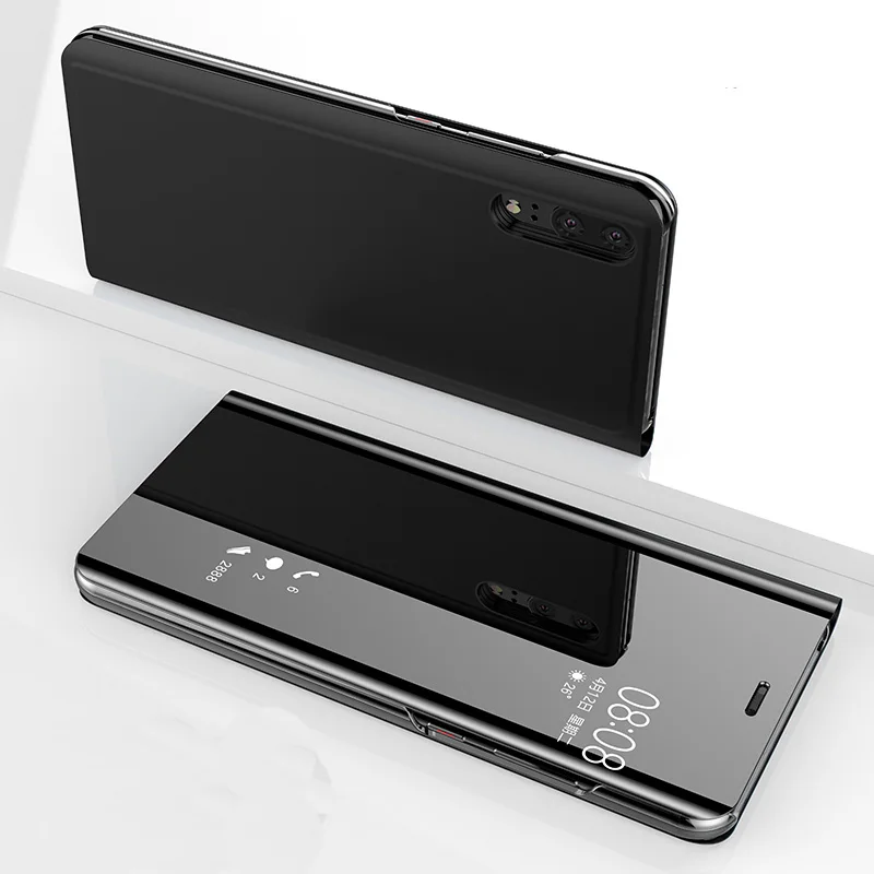 Black Умный флип-чехол для huawei P20 Pro P30 Lite mate 10 Pro Nova 3i 3 Роскошный покрытый чехол-подставка для huawei mate 20 Pro 20X Lite - Цвет: Black