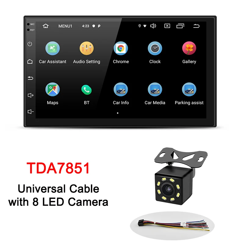 AUTOTOP 2 Din Android 9,0 универсальный автомобильный Радио dvd-плеер для Toyota Nissan Honda hyundai мультимедийная поддержка 4G LTE SIM сеть - Цвет: Universal 8LED Cam