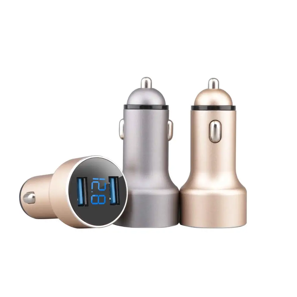 Dual Car Charger GUSGU светодиодный дисплей двойной Переходник USB для зарядки в машине 5 В/3.1A Быстрая Зарядка телефона зарядное устройство для iPhone X 8 Plus автомобильное зарядное устройство USB Быстрый светодиодный - Тип штекера: Dual Car Charger