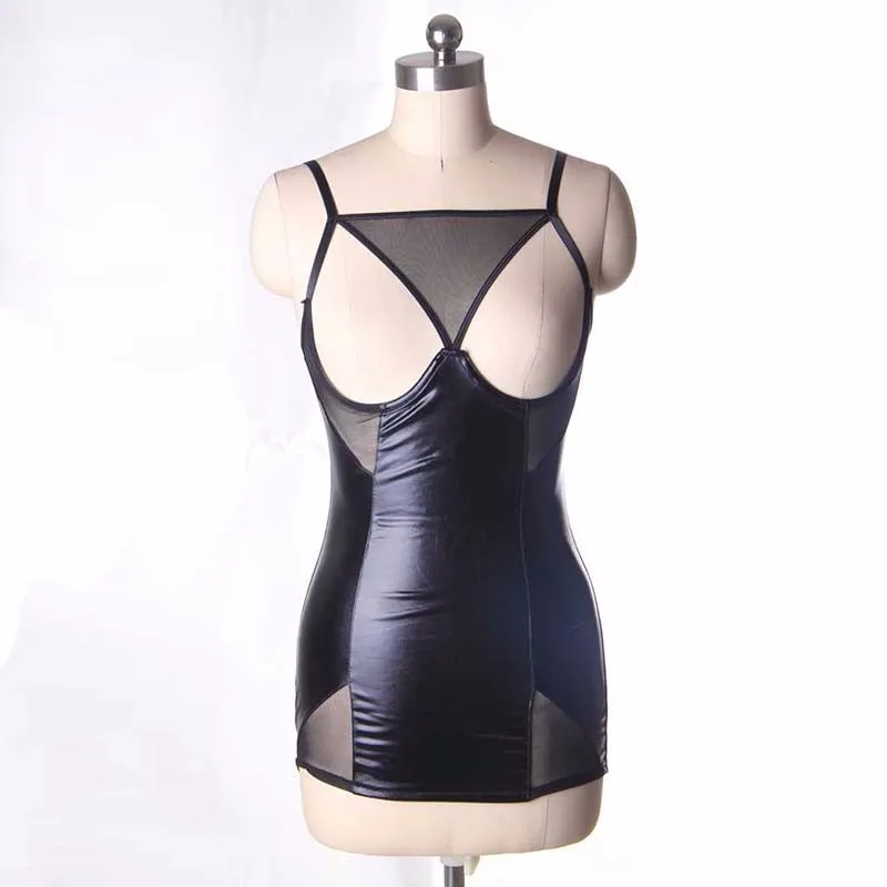Новое Женское мини экзотическое платье 3XL 5XL открытый бюст Прозрачная сетка