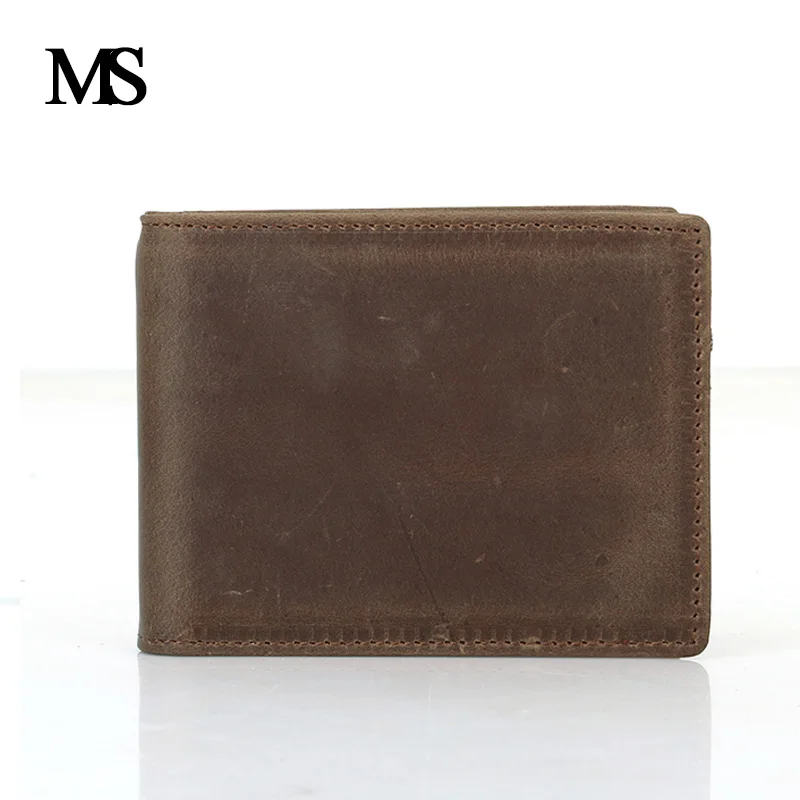 Мужской кошелек MS модный тонкий из натуральной кожи с клипсами для денег TW1601 1|thin
