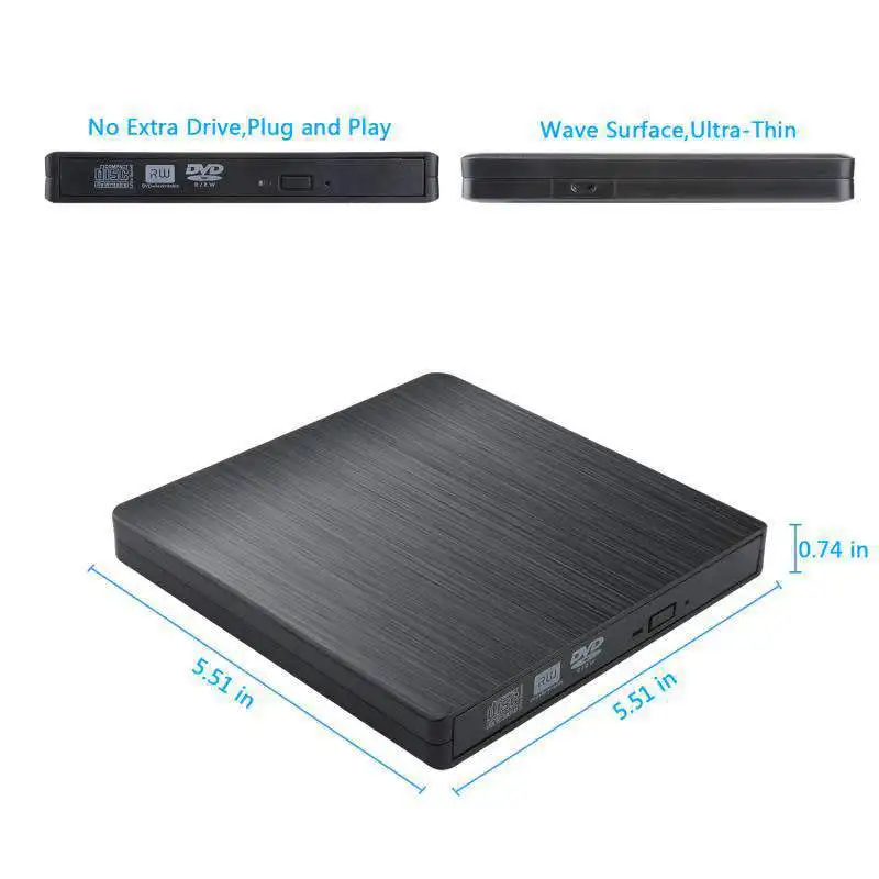 DVD rom Оптический привод Чехлы USB 3,0 CD/DVD-rom Портативный CD24X DVD8X Reader рекордер для ноутбука