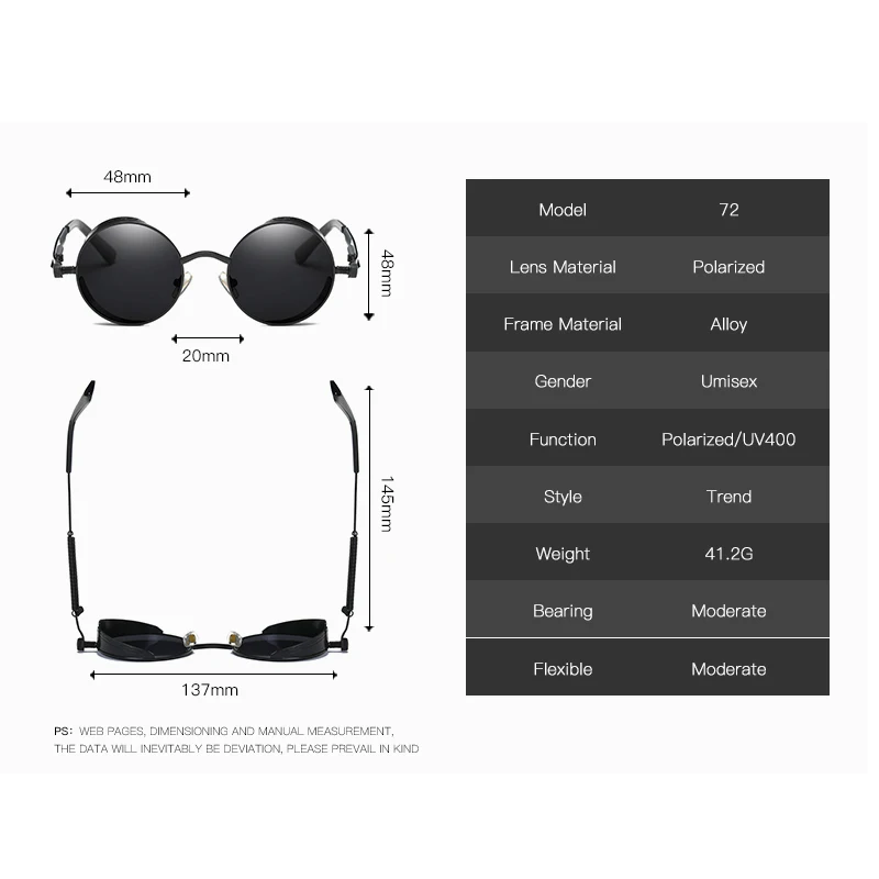 2017 стимпанк Круглый Винтаж Для женщин Солнцезащитные очки для в стиле панк Óculos De