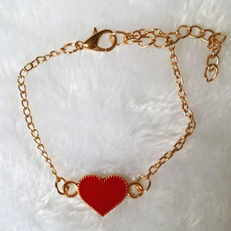 Милый женский браслет в форме сердца из сплава с кристаллами элегантный