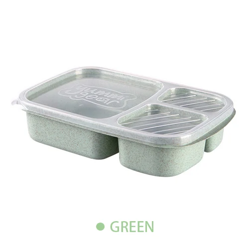 Green KONCO отдельные Коробки для обедов, 3 слоя портативная коробка для бенто для фруктов Еда, микроволновая печь, герметичные Еда контейнер, Кухня Еда коробка - Цвет: Green