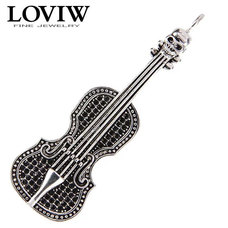 Черные камни кулон в виде скрипки Европейский Стиль хорошие ювелирные изделия