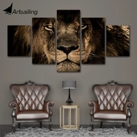 modular pictures 5 panels king lion animal canvas painting wall art picture home decoration for living room print paintings