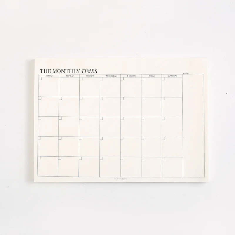 monthly plan 60 листов, большой размер, органайзер, день, неделю, месяц, блокнот-планировщик, блокнот, Расписание, блокнот, Papelaria, школьные, офисные принадлежности - Цвет: monthly plan