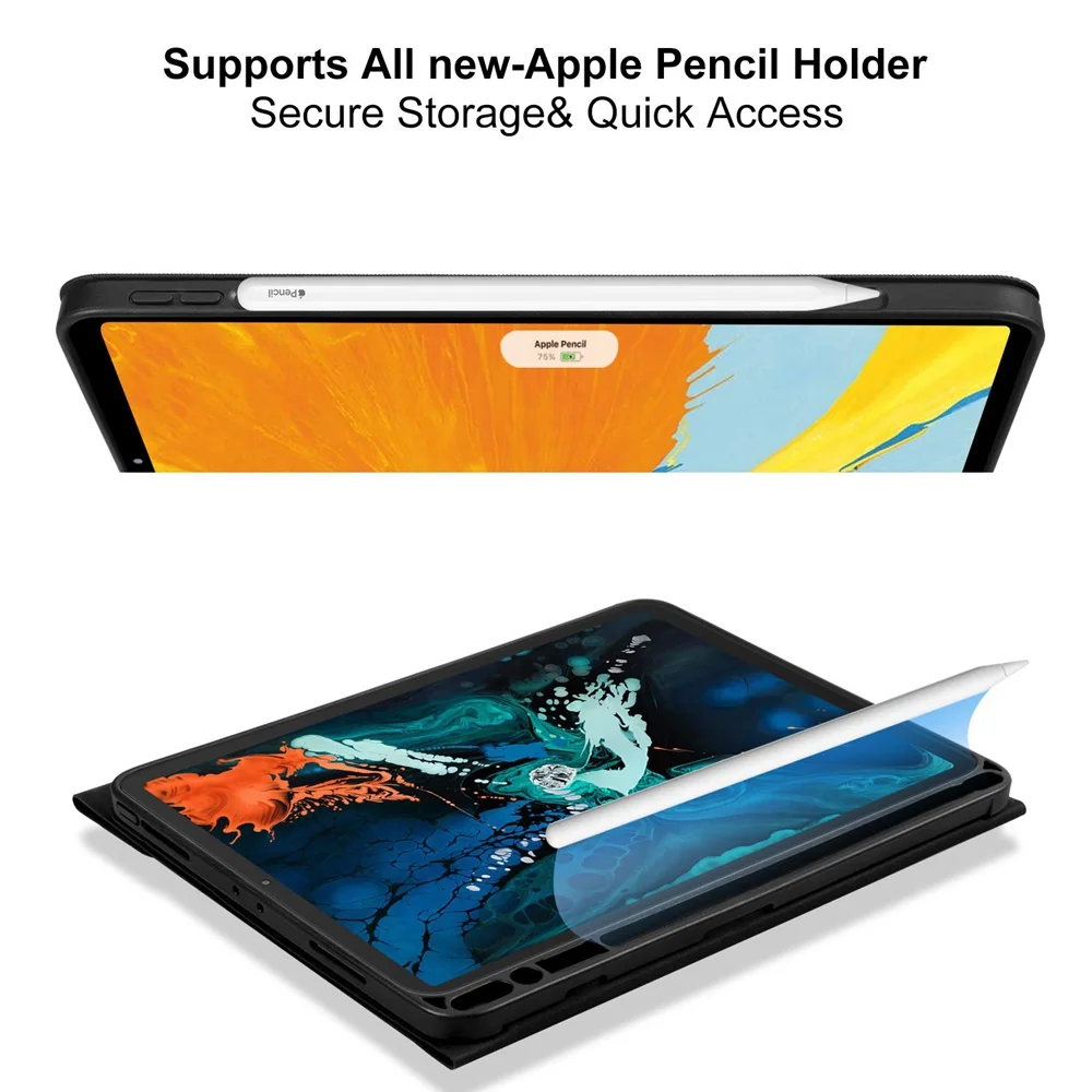 Для iPad Pro 12,9 Съемная Bluetooth Русская/Иврит/испанская клавиатура+ тонкая подставка из искусственной кожи Чехол встроенный карандаш слот
