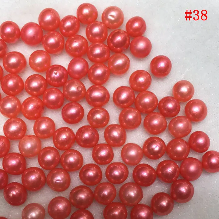 20 Pcs 7-8mm Red Natural Love Wish Pearl Party Gift Oyster Round Loose Colored Pearls