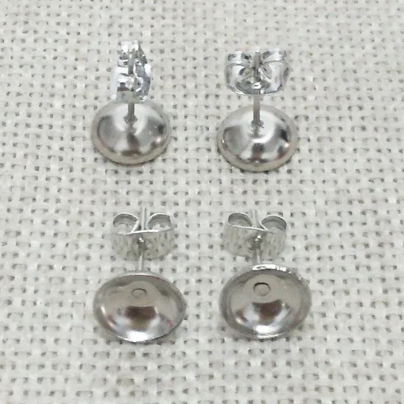 Earrings findings base tray blank setting bowl w/Butterfly back Stopper Pins needles Gluing pearl holder Jewellery brincos craft | Украшения