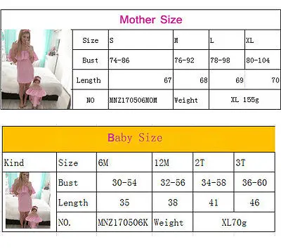 Новинка 2017 года Семейный комплект одежды для мамы и дочки платье с оборками