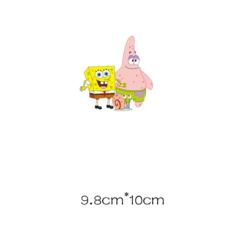 Железные нашивки SpongeBob квадратные штаны нашивка аппликация одной другой полоски на одежде наклейки аппликация термо наклейка toppe
