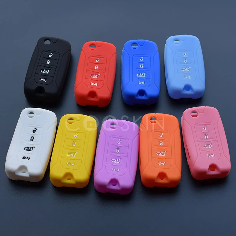 100 шт./лот силиконовый резиновый автомобильный брелок для ключей чехол Jeep Renegade