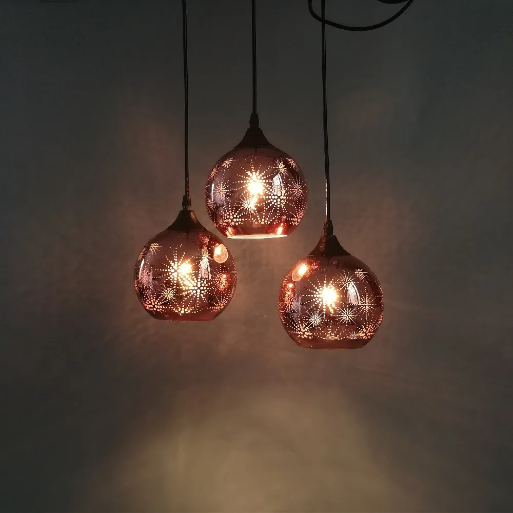 

Modern Lamp Pendant Light Carving Glass Ball Nordic Indoor Lighting 15cm Hanging Restaurant Bedroom LED Decoration Light Fixture