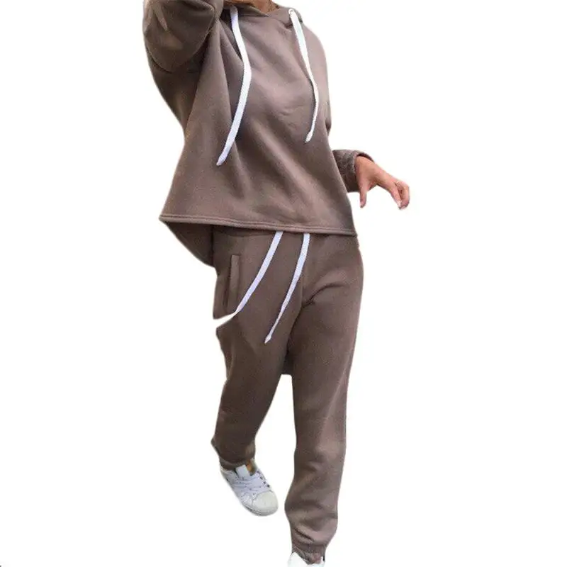 Повседневный Спортивный костюм женский осенний комплект 2018 из двух предметов