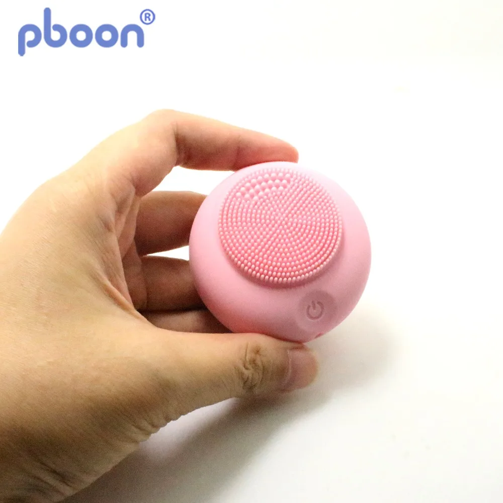 Pboon электрическая щетка для чистки лица Мини силиконовая батарея питания время
