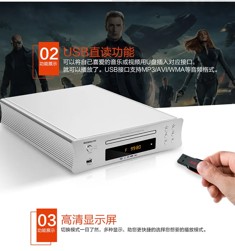 Nobsound DV-925 dvd-плеер evd плеер Домашний HD vcd usb плеер HD HDMI совместимый с EVD/dvd/CD/HDVD/SVCD/MP3/JPEG