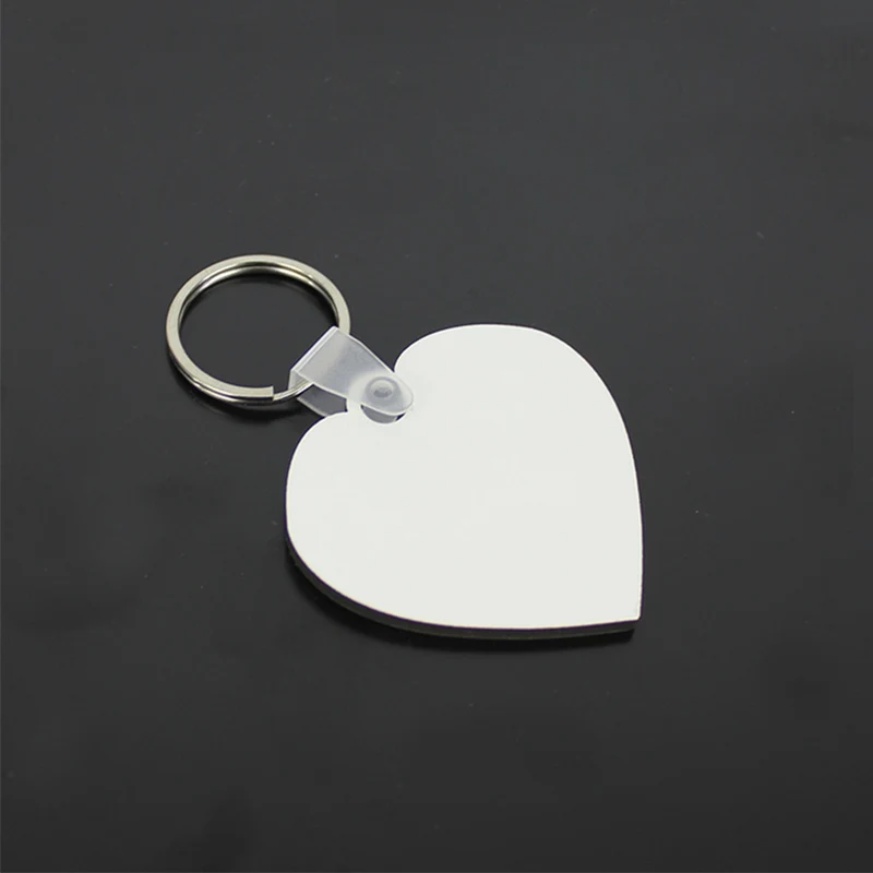 Heart1 Новинка 100 шт. DIY МДФ двойная белая пустая цепочка для ключей в форме сердца сублимационный деревянный ключ кольца для термопечати передачи ювелирных изделий фото подарок - Цвет: Heart1