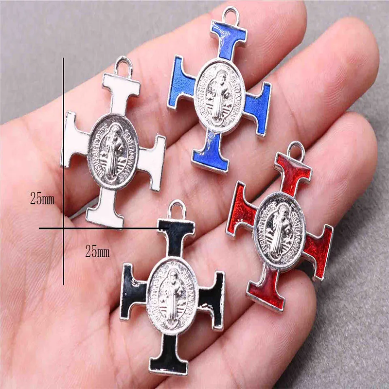 4 вида цветов религиозный христианский украшения Подвеска Крест святой Бенедикт